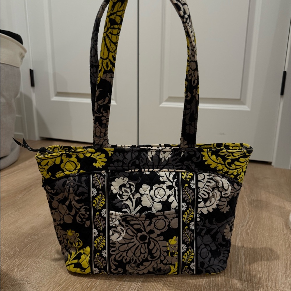 Vera Bradley Black and Yellow Quilted Tote Bag